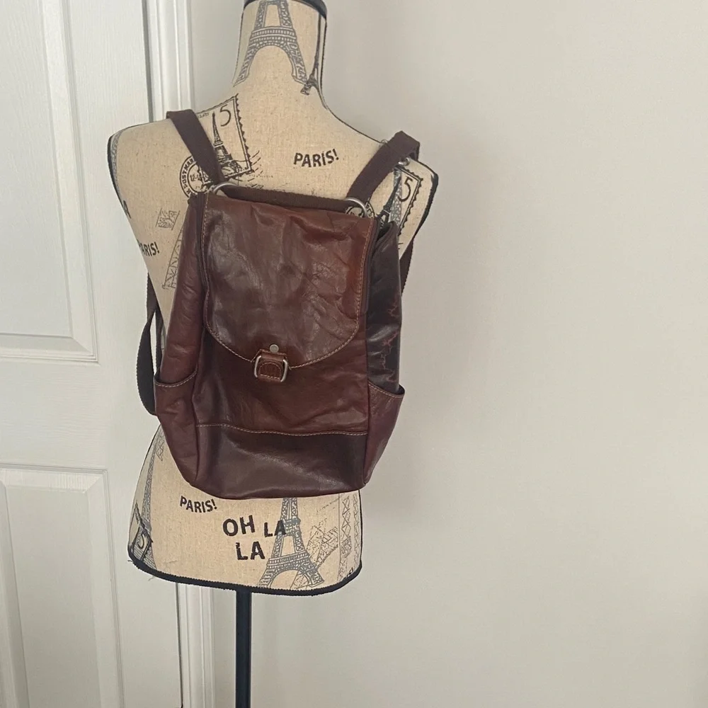 Jack Georges Voyager Brown Leather Backpack Crossbody Bag | Vintage Travel Style